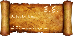 Bilszky Emil névjegykártya